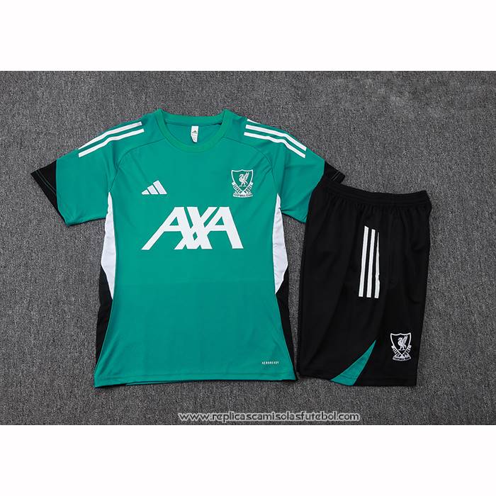 Fato de Treino Liverpool 2025-2026 Manga Curta Verde - Calcas Curta